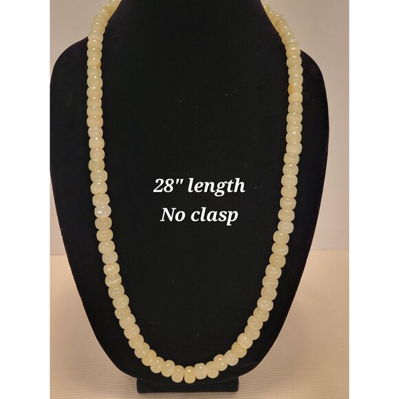 28" Calcite Bead Necklace No Clasp Natural Healing Properties - Picture 6 of 7